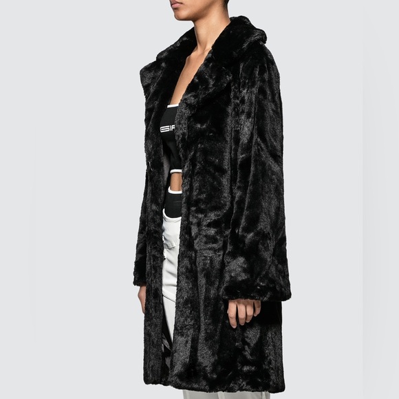 I.AM.GIA Blair Faux Fur Black Coat - Picture 2 of 10